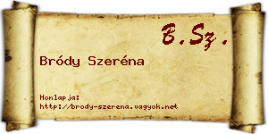Bródy Szeréna névjegykártya